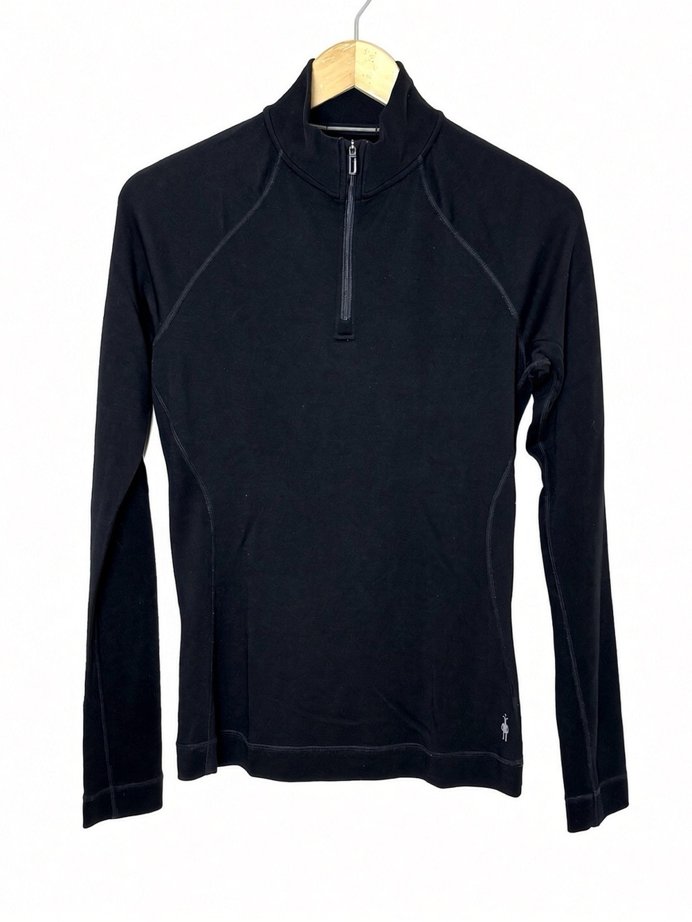 Smartwool Merino 250 Black 1/4 Zip Thermal Base Layer 100% Merino Wool Women’s L - Picture 1 of 5